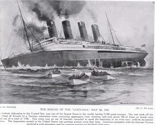 Das Sinken der Lusitania am 7. Mai 1915